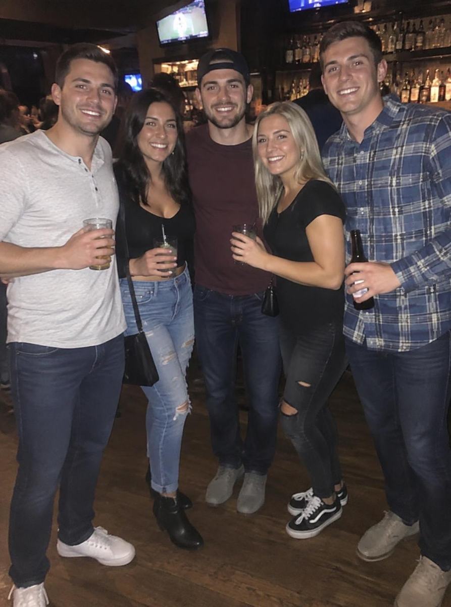 Three friends crowded into one photo